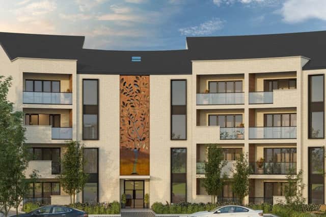 The property element will comprise 214 one and two-bedroom flats, 38 cottages and an 80-bed care home. Image: Contributed