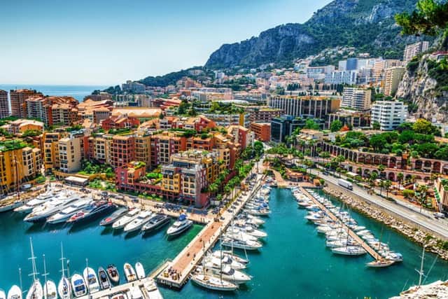 Luxury yachts moored in one of Monaco's harbours.