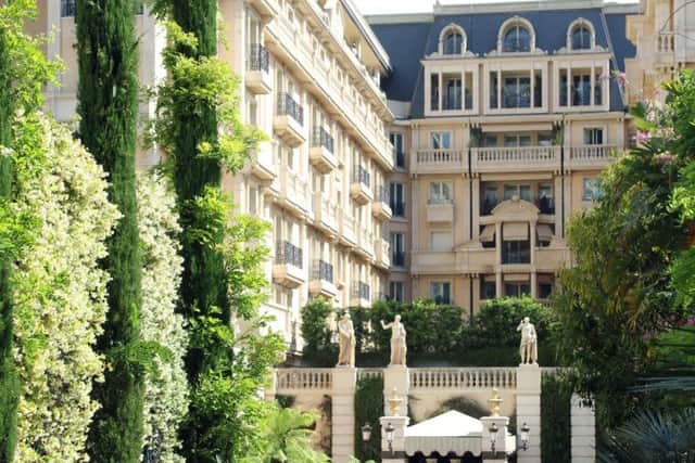 The verdant entrance to the 5-star Hotel Metropole in Monte-Carlo.