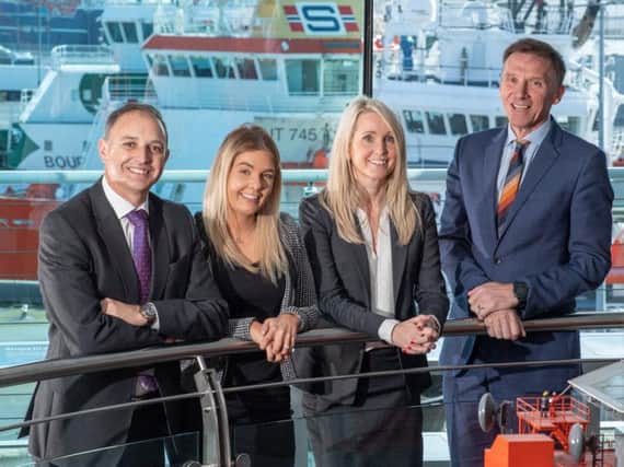 From left: Tom Faichnie and Melanie Clark from Hall Morrice Corporate Finance with Nicole Burstow and James Dow of Dow Schofield Watts. Picture: Michal Wachucik