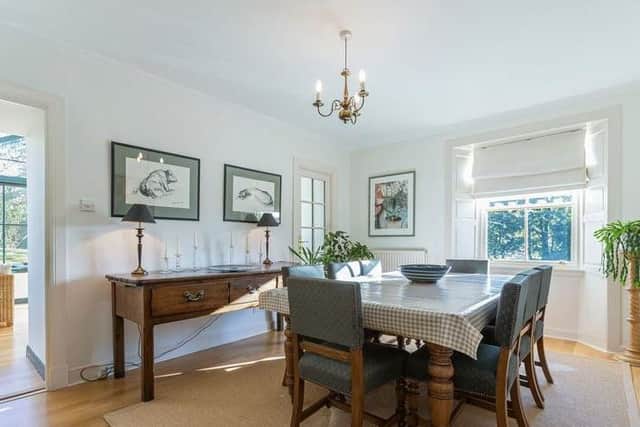 The large dining room is ideal for entertaining friends and family.
