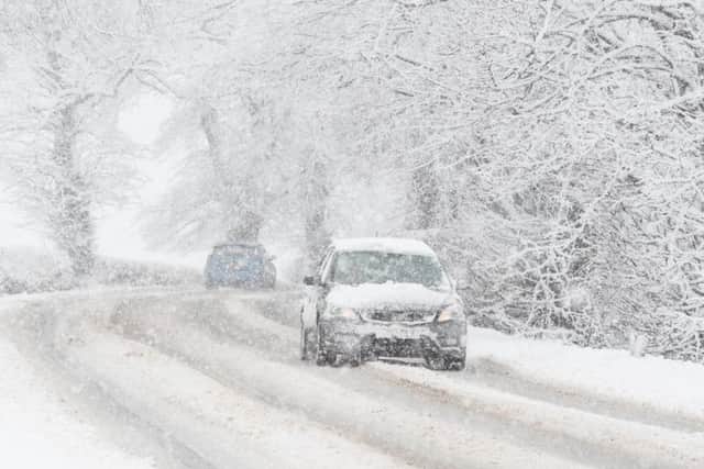 Most of Scotland's snow actually arrives after Christmas, as this unfortunate April driver found out. (Picture: Shutterstock)