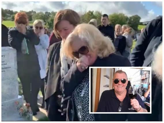 Mourners were soon in stitches once the recording started to play. Picture: Twitter/Facebook