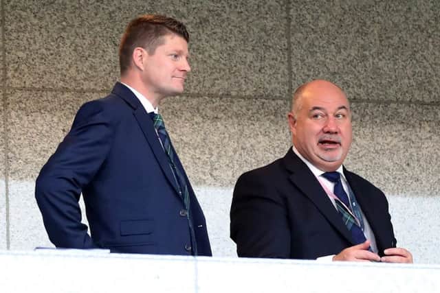 Scottish Rugby chief executive Mark Dodson, right, with chief operating officer Dominic McKay. Picture: David Gibson/Fotosport/Shutterstock