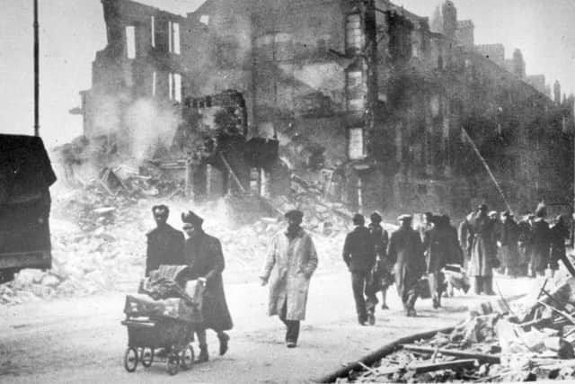 Between 80 to 90 boys, who were typically aged between 14 and 15, were recruited from organisations including the Boys Brigade to deliver messages to the emergency services during the Clydebank Blitz (pictured) as telecoms failed. PIC: West Dunbartonshire Council.