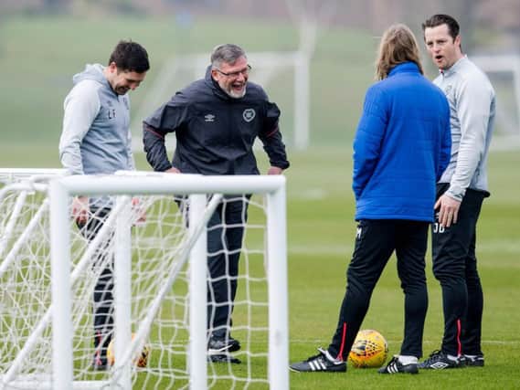 Craig Levein has laughed off speculation linking Aaron Hickey with Rangers