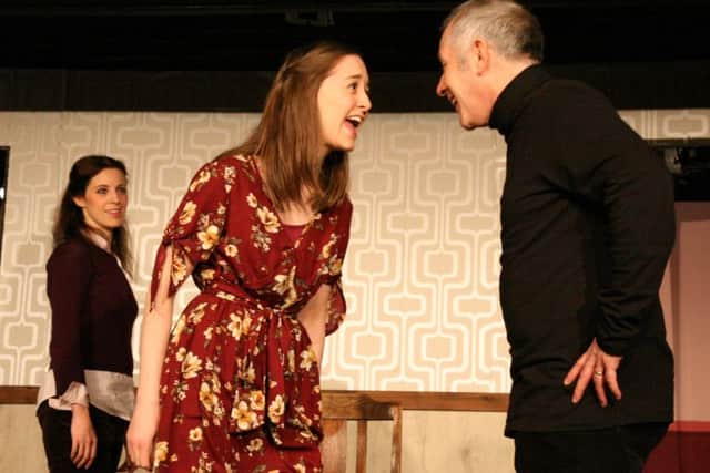 Eva Traynor and Sarah Miele are Karen and Susie, two daughters of RD Laing, a brilliant performance by Billy Mack