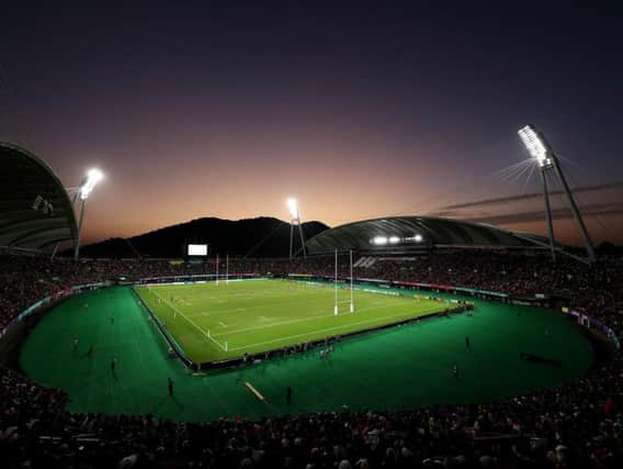 A general view prior to the game between Wales and Uruguay at Kumamoto Stadium