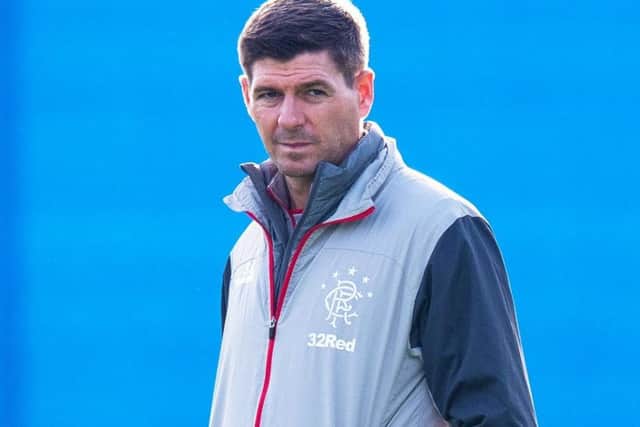Rangers manager Steven Gerrard watches on during a training session. Picture: Ross Parker/SNS