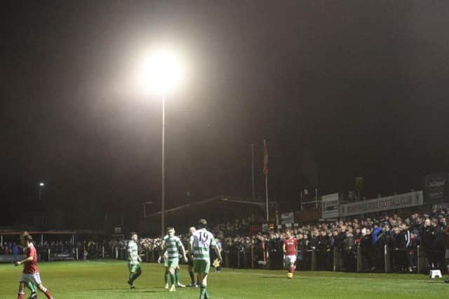 Under the lights at New Dundas Park