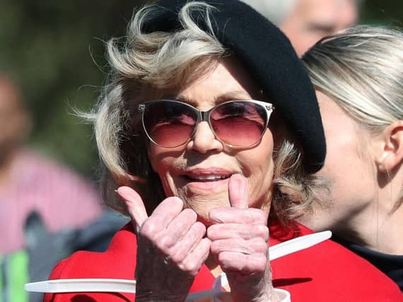 On Friday, Fonda emerged from a cluster of officers and stepped smartly into the police wagon, her hands cuffed in front of her.Picture: PA