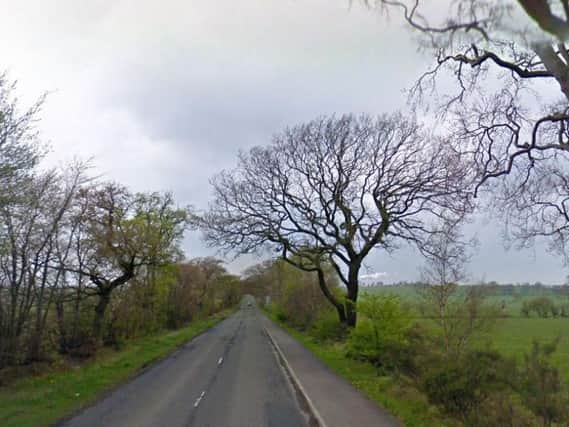 The crash happened at about 4.05pm on Saturday on the westbound B7036 Barony Road.Picture: Google