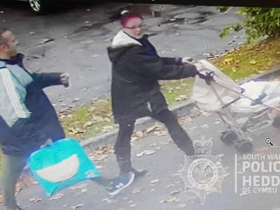 South Wales Police said the "looked-after" baby was taken by Gareth Roberts, 37, and Gemma Thomas, 35, from a social services contact centre in Pontypridd without authorisation from the local authority.