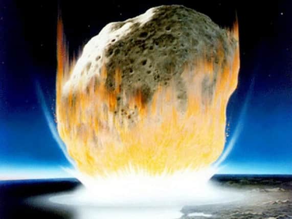 The dinosaurs and three quarters of all plants and animals died out after an asteroid hit earth 66 million years ago