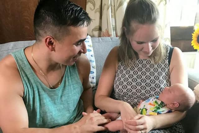 Anna Santos-Witkowska, 29, couldn't ignore the niggling feeling that something was wrong with her baby boy Oliver, just hours after giving birth. Picture: SWNS
