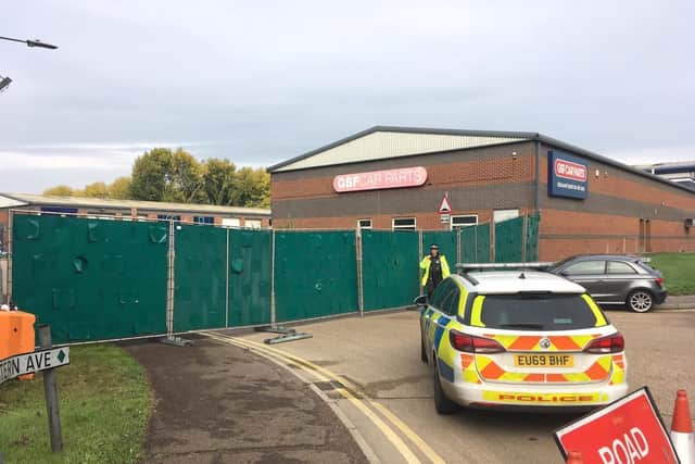 The scene in Thurrock where 39 bodies were found inside a lorry. Picture: SWNS