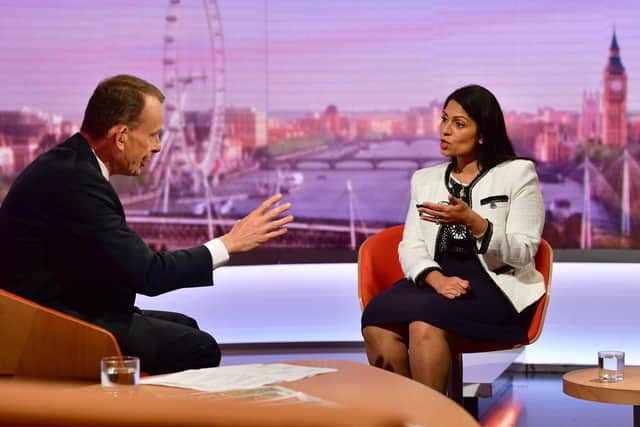 Andrew Marr interviews Priti Patel on his Sunday morning politics show