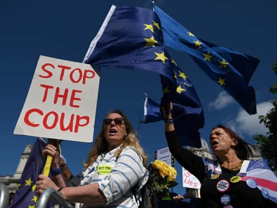 Protesters make their point over Brexit as a general election looms