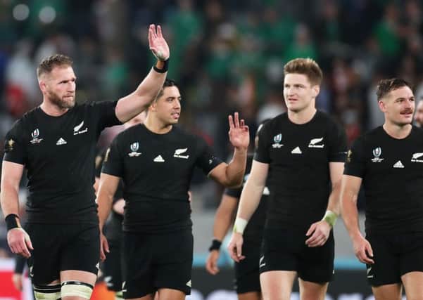 New Zealand players acknowledge the fans after defeating Ireland, which Sean Fitzgerald said was one of their greatest performances of recent times. Picture: Getty.