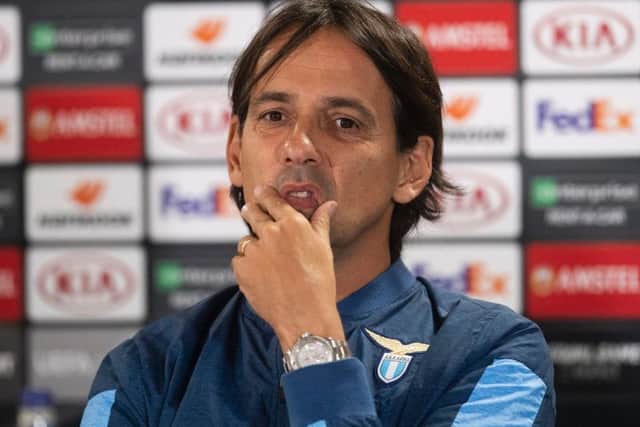 Lazio coach Simone Inzaghi during his press conference at Celtic Park. Picture: Craig Foy/SNS