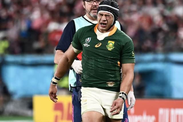 South Africa's star winger Cheslin Kolbe has been ruled out of the Rugby World Cup semi-final against Wales with an ankle injury. Picture: Anne-Christine Poujoulat/AFP via Getty Images