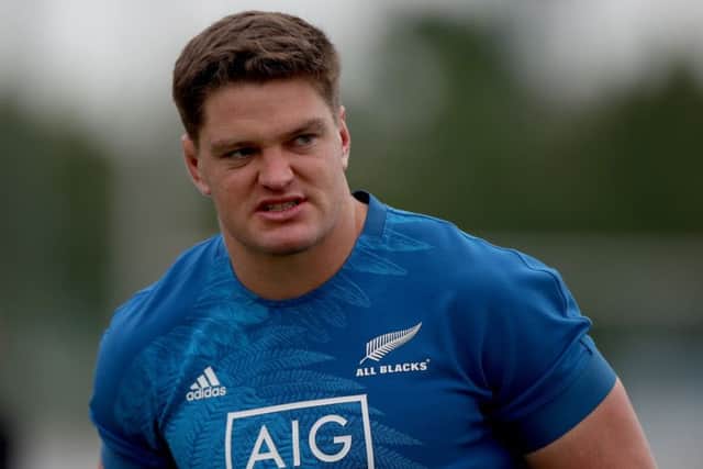 Scott Barrett during a New Zealand training session in Tokyo. Picture: Hannah Peters/Getty