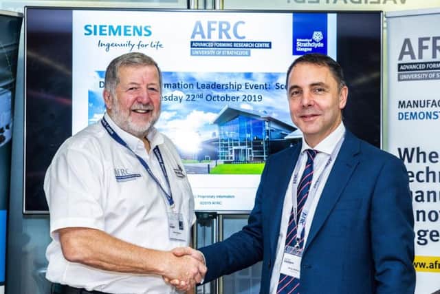 AFRC chairman Prof Keith Ridgway and Siemens Digital Factory managing director Brian Holliday. Picture: Contributed