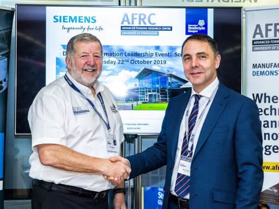 AFRC chairman Prof Keith Ridgway and Siemens Digital Factory managing director Brian Holliday. Picture: Contributed