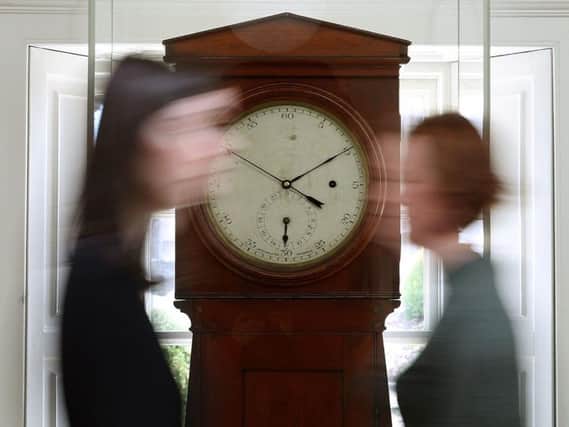 The two-faced 'Politician's Clock' at the City Observatory in Edinburgh. Picture: Andrew Milligan.