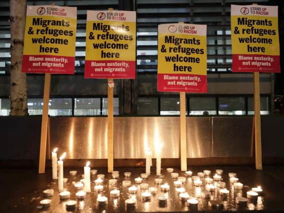 The aim of the vigil is to "mark the tragic loss of life" and to raise awareness around racism towards refugees and migrants. Picture: PA