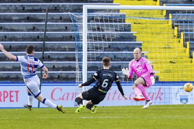 Morton's Bob McHugh scores the goal to make it 2-1 against Inverness Caledonian Thistle. Picture: Roddy Scott/SNS