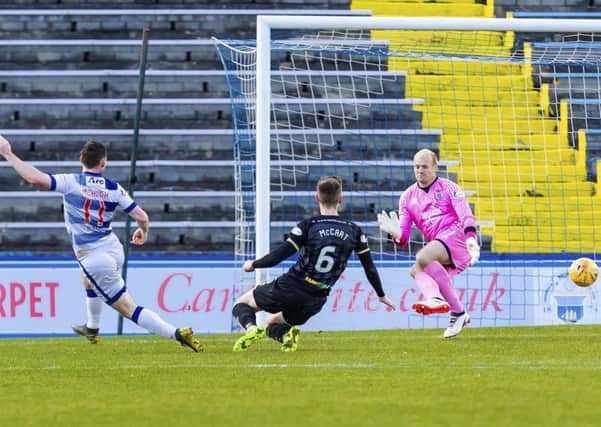 Morton's Bob McHugh scores the goal to make it 2-1 against Inverness Caledonian Thistle. Picture: Roddy Scott/SNS