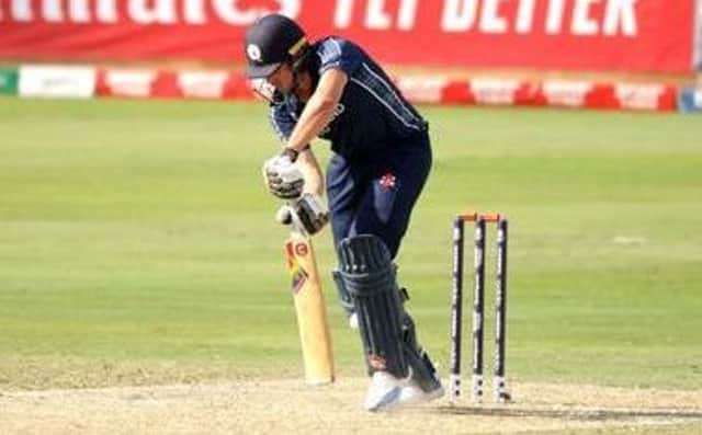 Scotland batsman Calum MacLeod made just one run before falling to a controversial lbw verdict. Picture: ICC