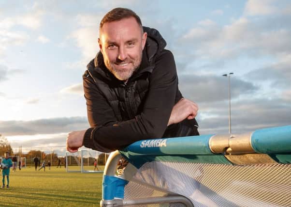 Kris Boyd helped out with coaching kid for Connecting Communities with Ayrshire College. Picture: Steve Welsh