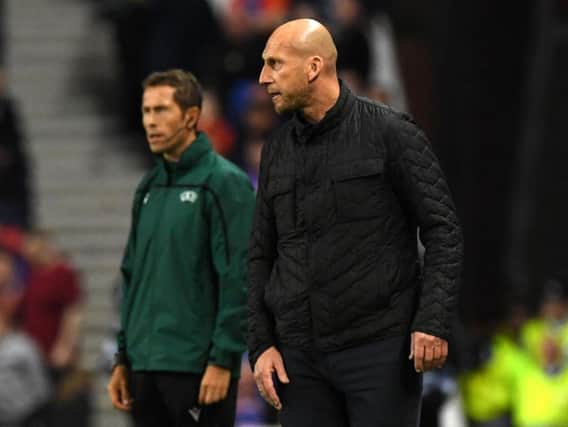 Jaap Stam at Ibrox. The former Man United defender has stepped down as Feyenoord head coach