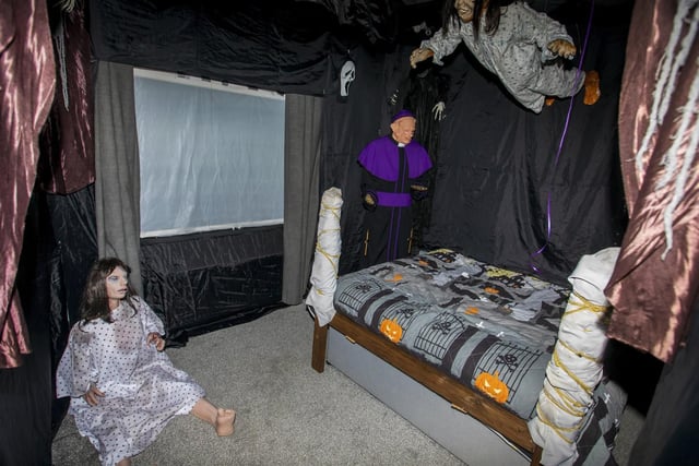 Every room in the house is given a spooky theme.