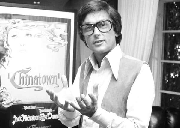 Robert Evans talking about his film Chinatown in his office in Beverly Hills in 1974. Picture: AP