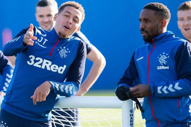 Rangers' James Tavernier, left, is likely to be relieved of penalty duties, with Jermain Defoe a contender to replace him. Picture: Ross Parker/SNS