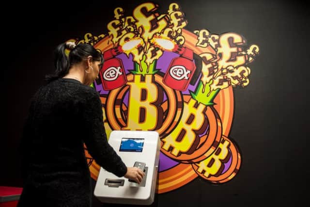 The growing popularity of cryptocurrency prompted the installation of a Bitcoin vending machine in Glasgow. Picture: John Devlin.