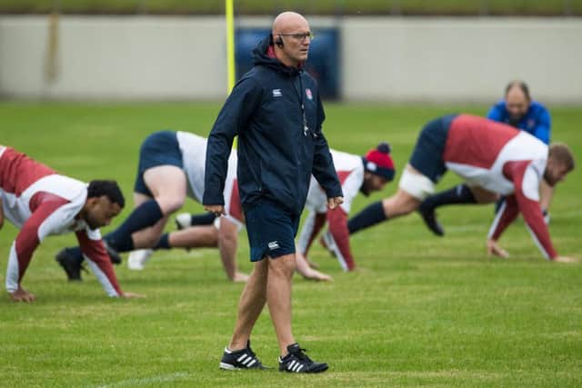 England defence coach John Mitchell oversees training drills at the Fuchu Asahi Football Park in Japan. Picture: Odd Andersen/AFP via Getty Images
