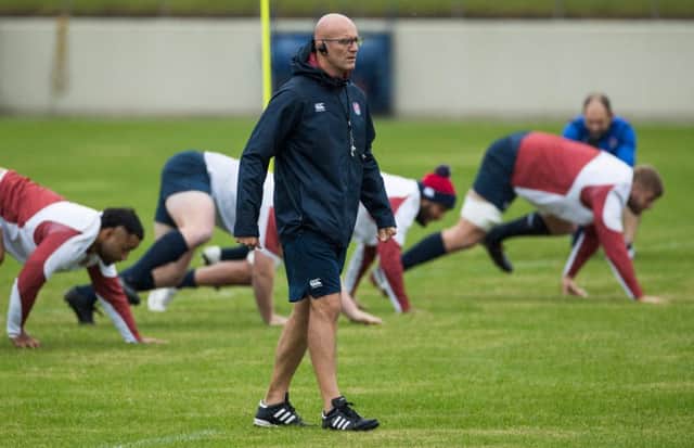 England defence coach John Mitchell oversees training drills at the Fuchu Asahi Football Park in Japan. Picture: Odd Andersen/AFP via Getty Images