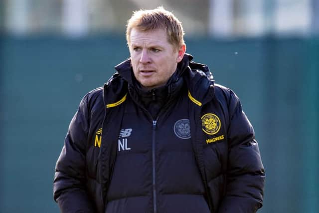 Celtic manager Neil Lennon during training at Lennoxtown.