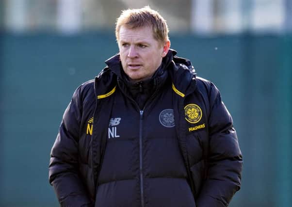 Celtic manager Neil Lennon during training at Lennoxtown.
