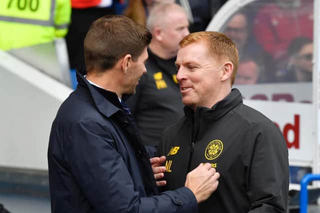 Rangers boss Steven Gerrard and Celtic manager Neil Lennon. Picture: SNS