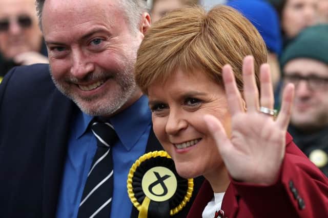 SNP leader Nicola Sturgeon joins Alyn Smith, the SNP's candidate for Stirling, on the general election campaign trail in the city. (Picture: Andrew Milligan/PA Wire)