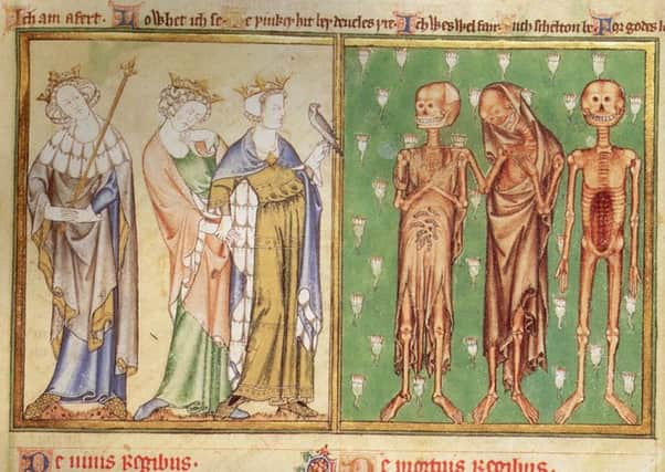 A medieval artist's depiction of Black Death victims in 14th-century England