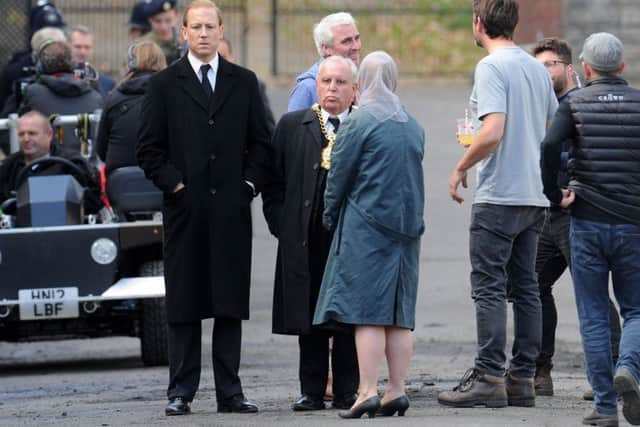 Menzies on the set of The Crown in Cwmaman, Wales PIC: Ashley Crowden/Shutterstock