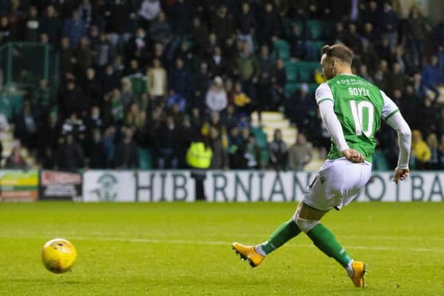 Martin Boyle slides home an injury-time equaliser to spare Paul Heckingbottom's blushes. Picture: SNS Group