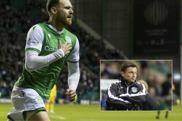 Martin Boyle wheels away after scoring a late equaliser to ease the pressure on Paul Heckingbottom