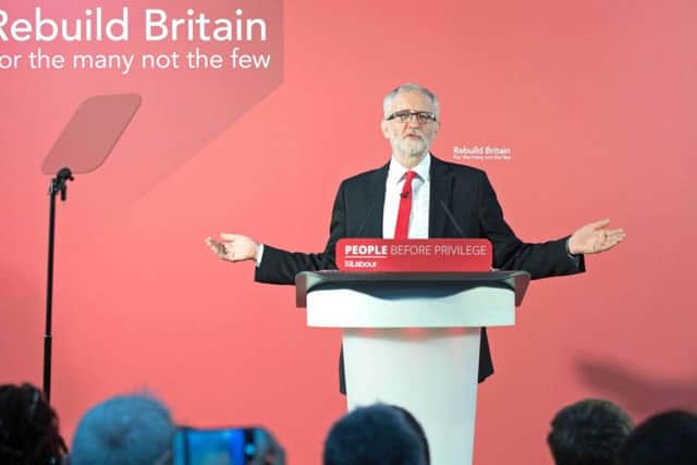 Labour leader Jeremy Corbyn giving a speech